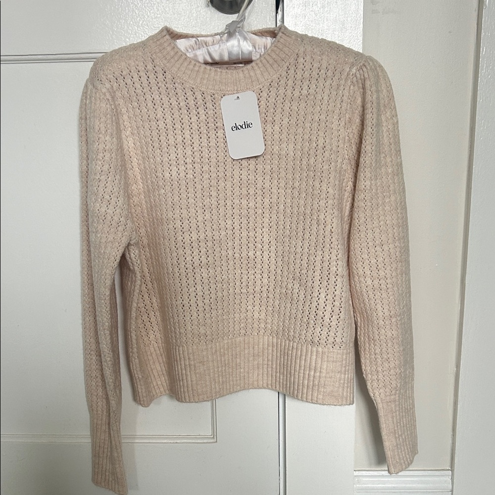 NWT Elodie Women's Cream Crew Neck Sweater